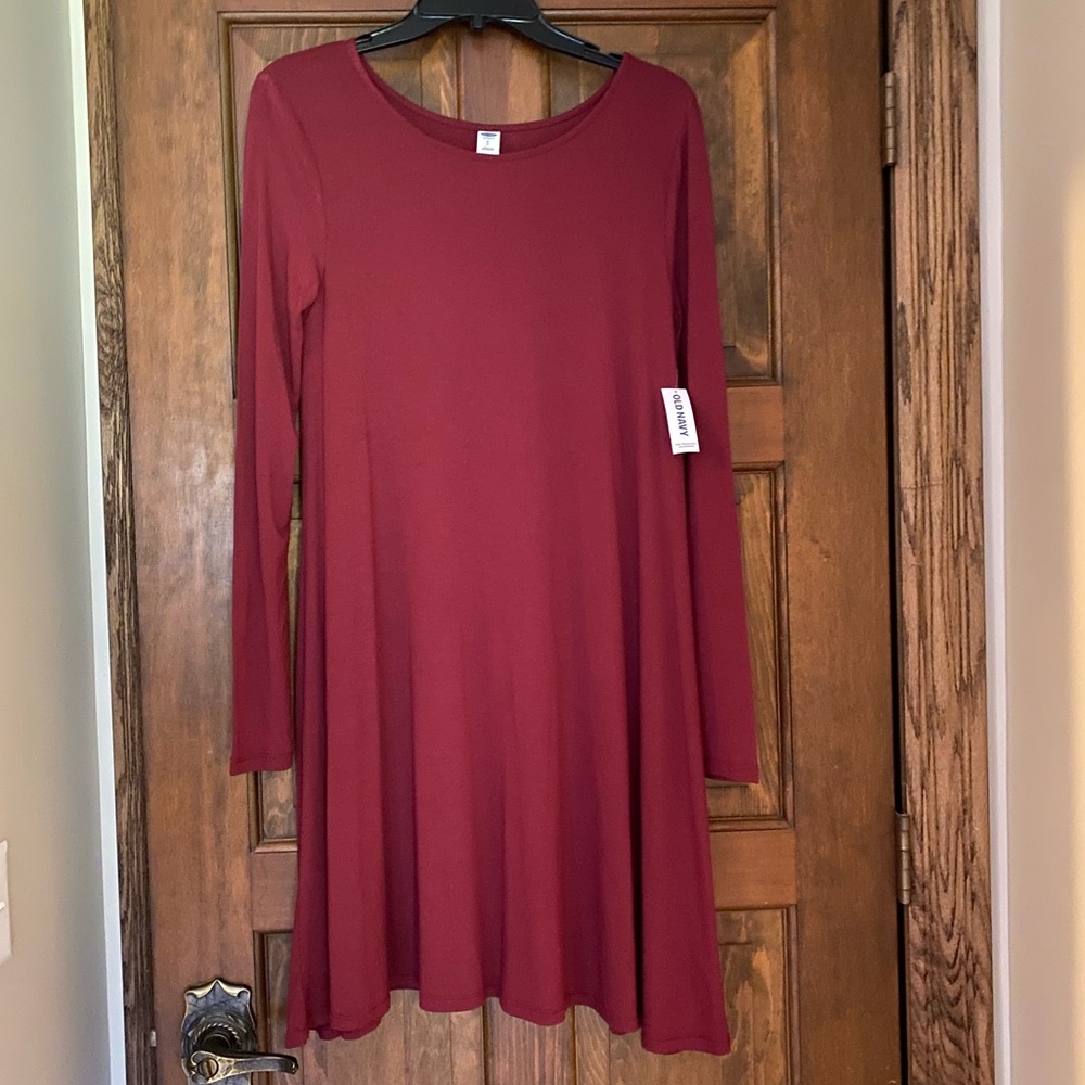 Old Navy Burgundy Swing Dress